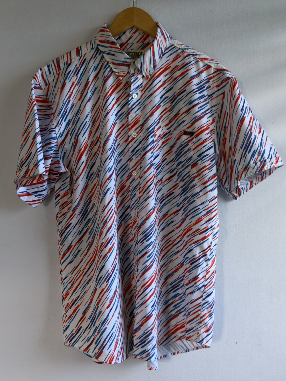 RSVLTS Kunuflex Roosevelt’s Red White Blue Patriotic Button-Up Shirt L